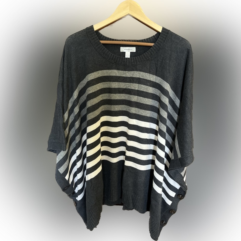 Stripped sweater poncho